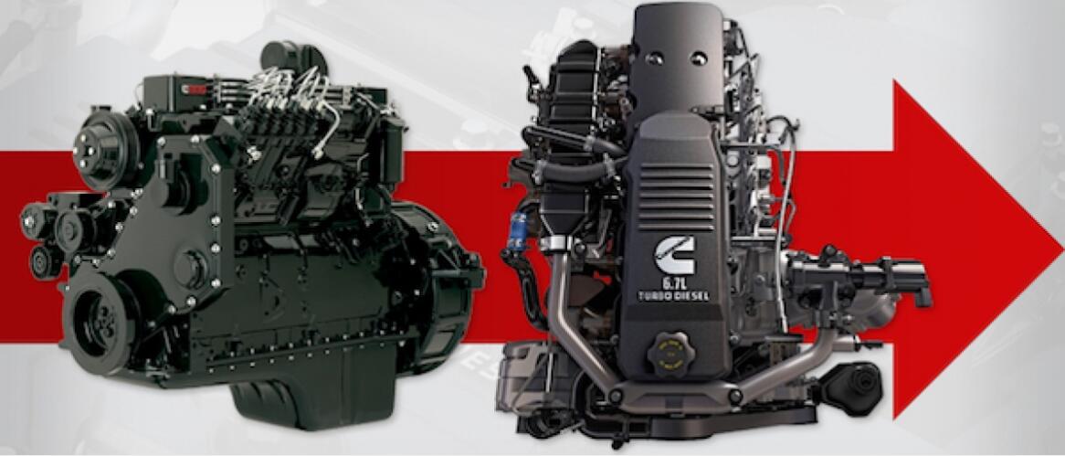 Siga la evolución de los motores de camioneta de 5,9 L a 6,7 L de Cummins de litro