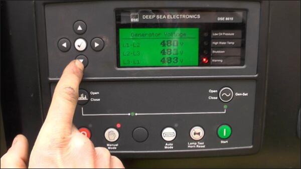 panel de control del generador